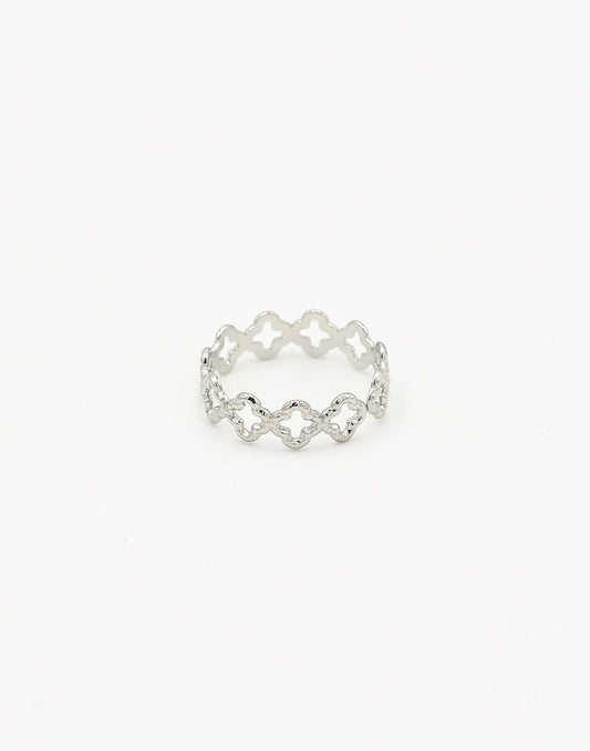 Ring kruisjes zilverkleurig