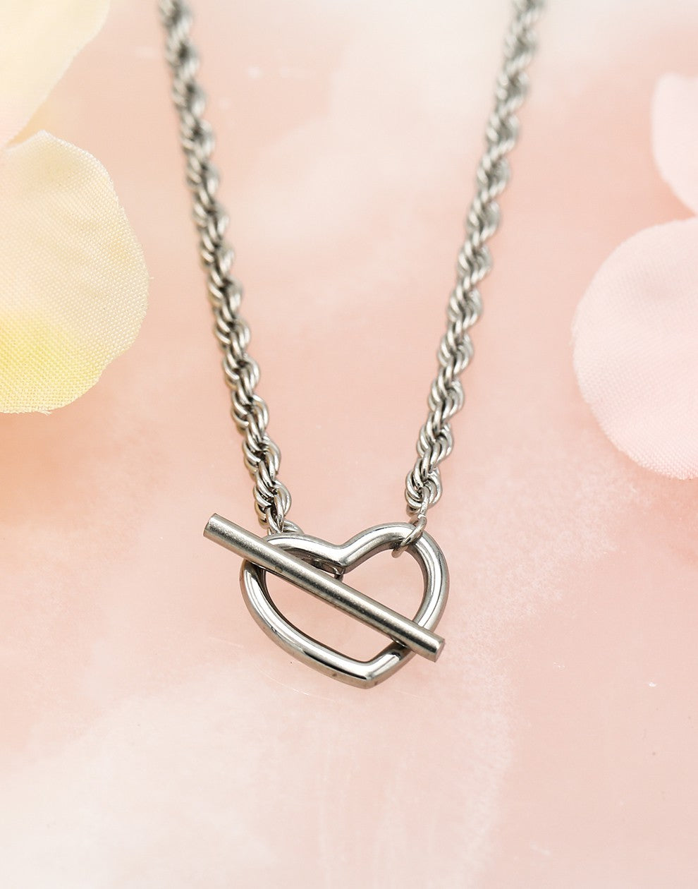 Ketting hart zilverkleurig