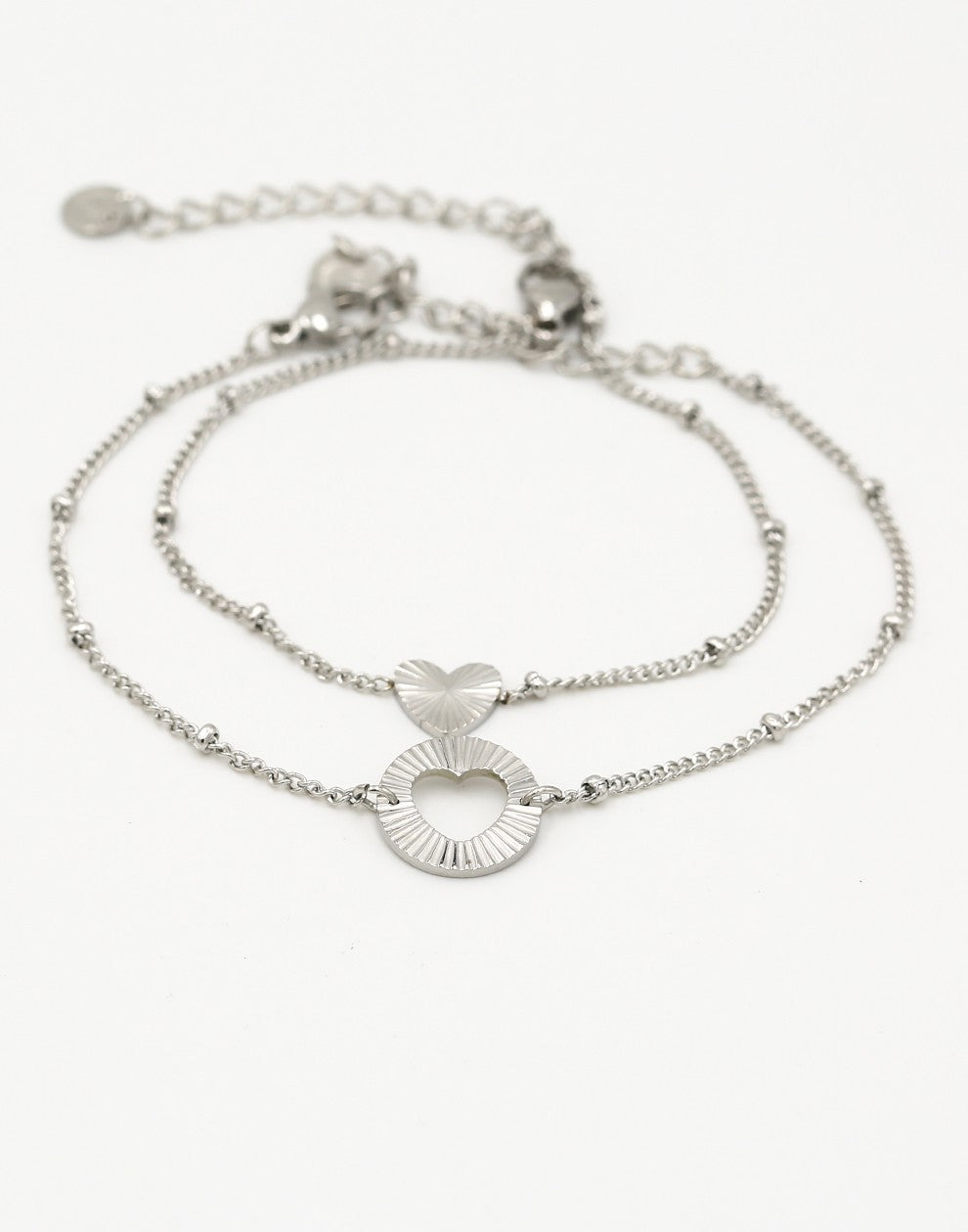 Armbanden vriendschap set zilverkleurig