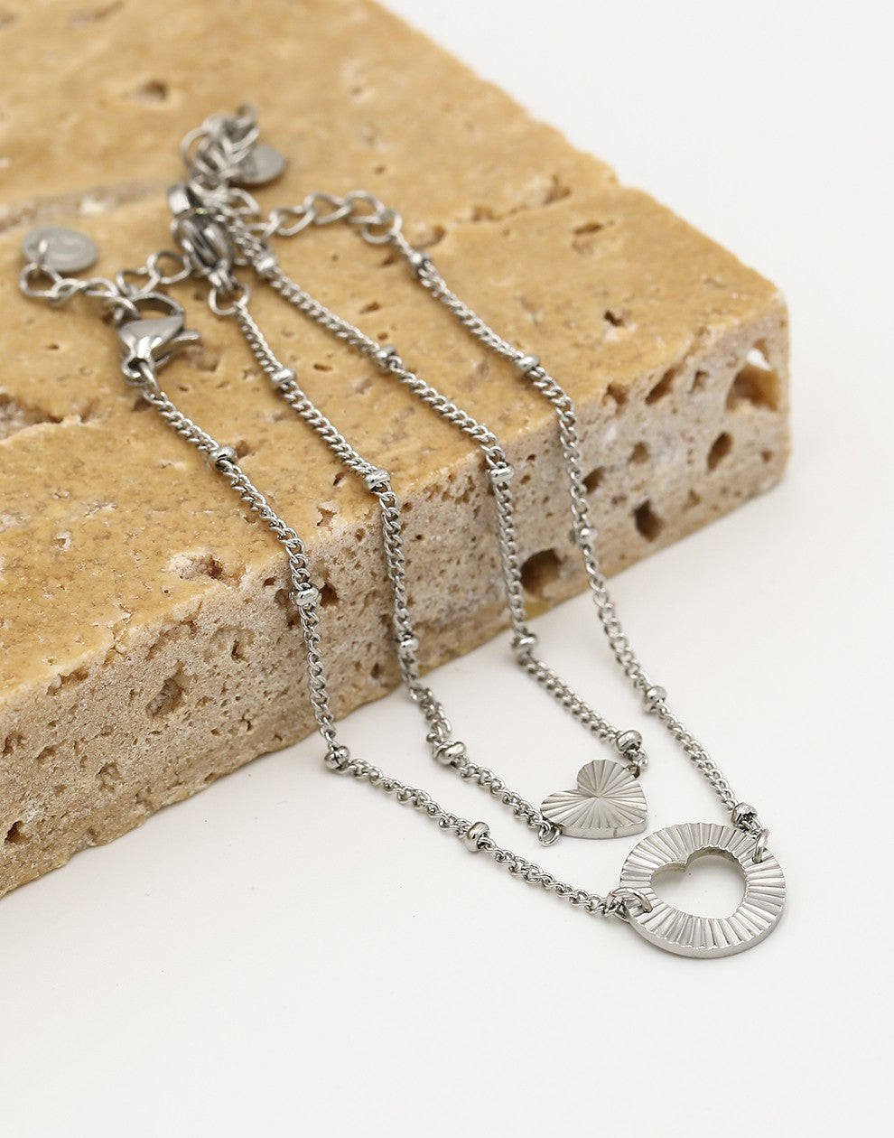 Armbanden vriendschap set zilverkleurig
