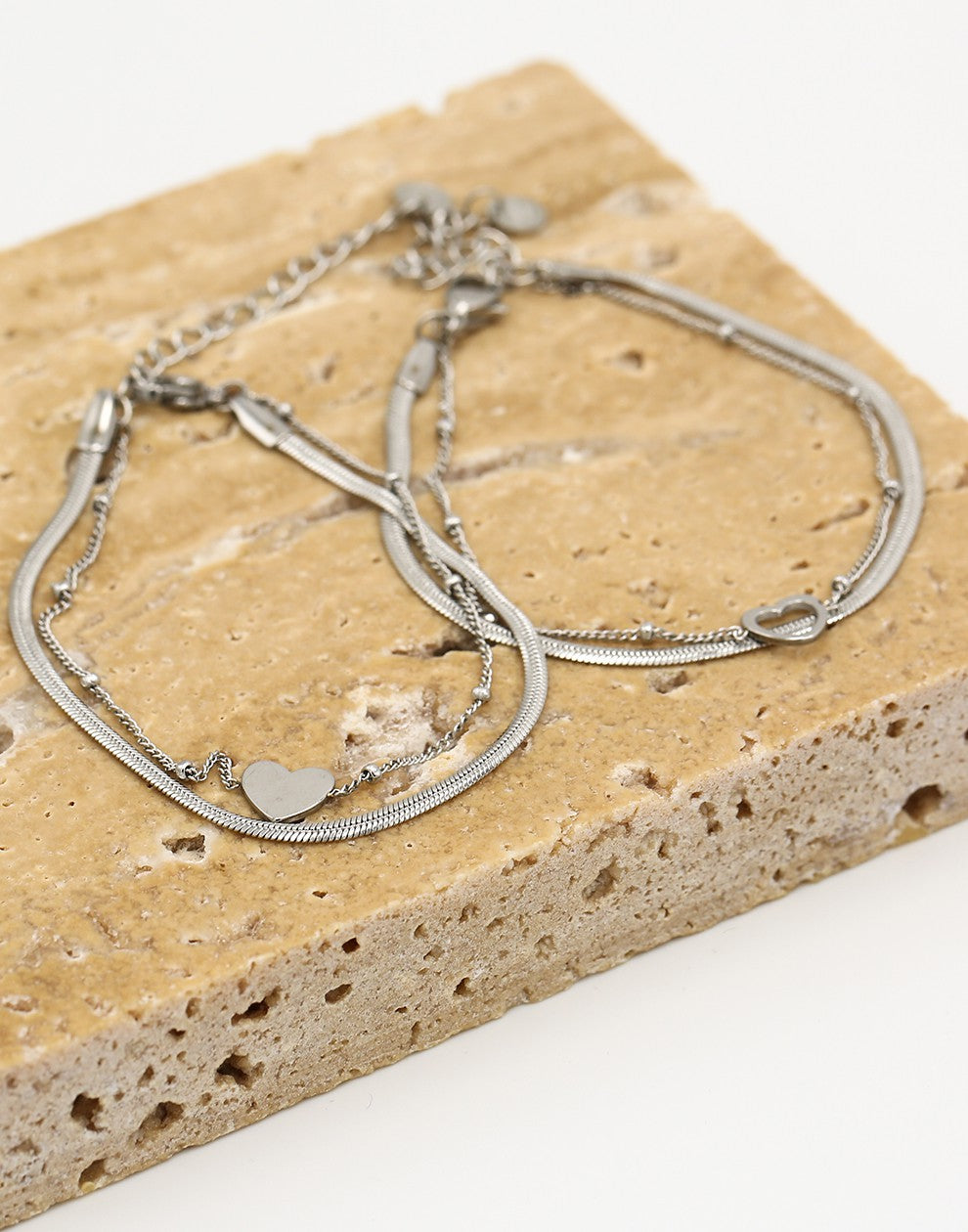 Armbanden set best friends zilverkleurig