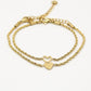 Armbanden set hartjes goudkleurig
