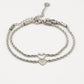 Armbanden set hartjes zilverkleurig