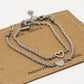 Armbanden set hartjes zilverkleurig