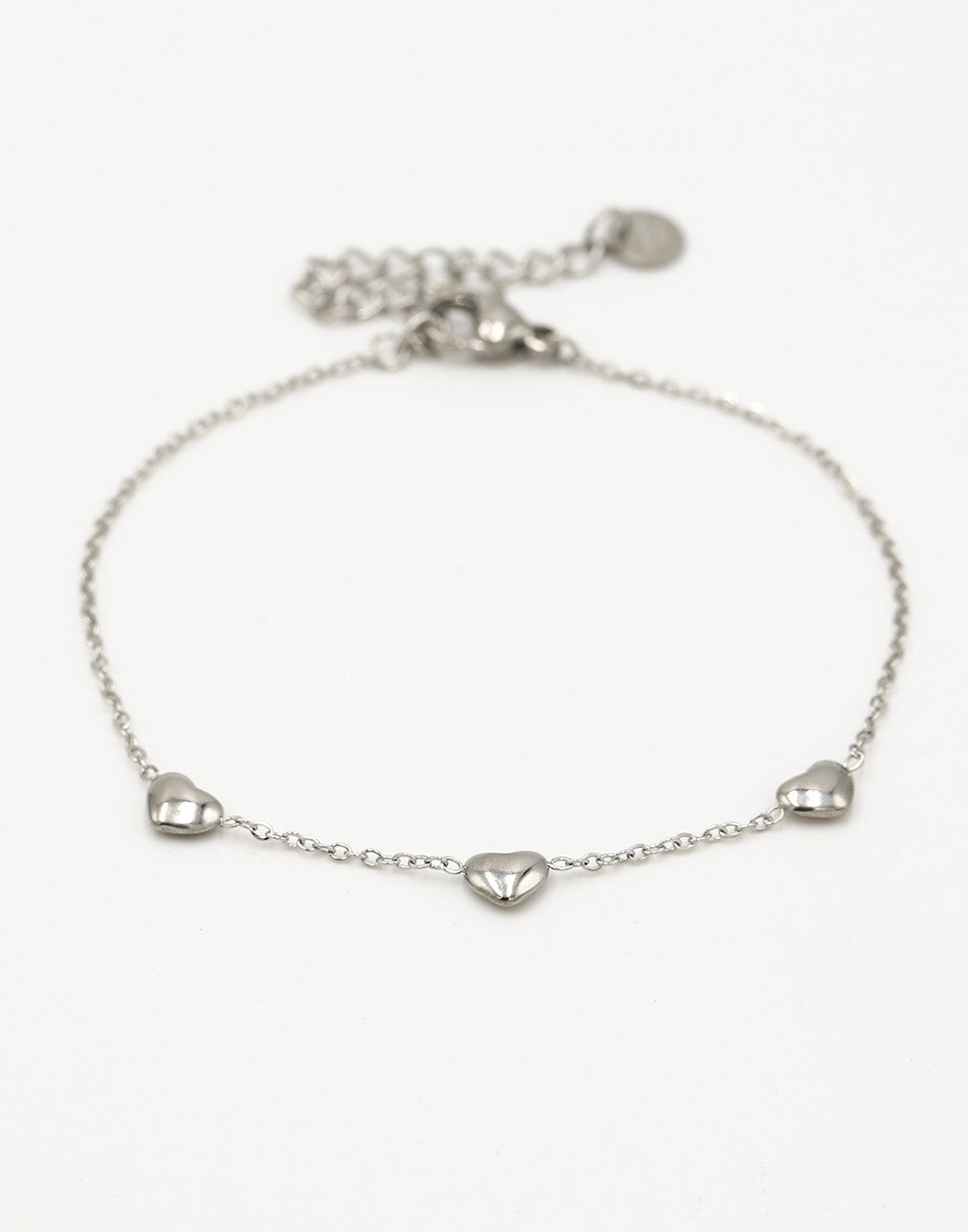 Bracelet three hearts silver-colored
