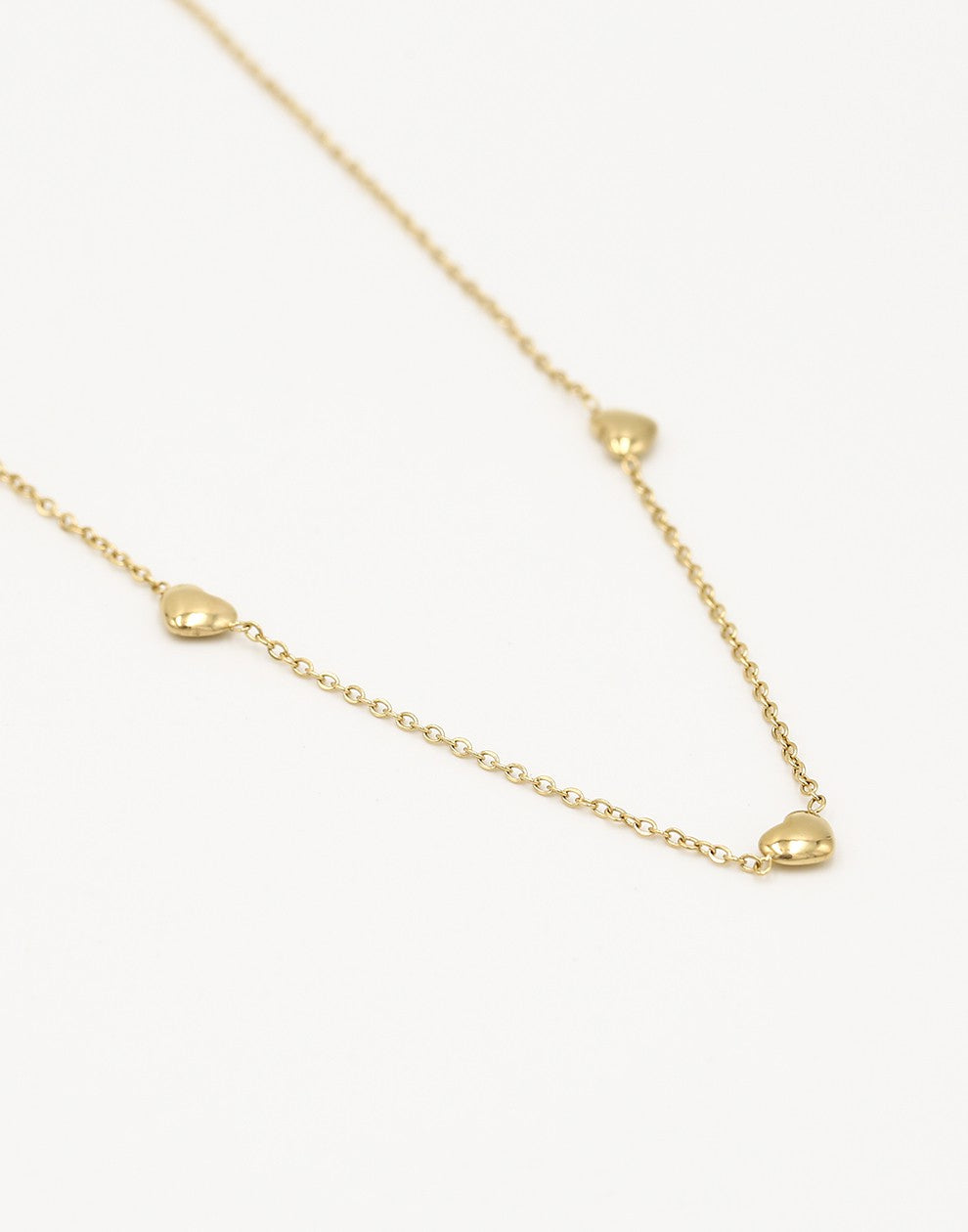 Ketting drie hartjes goudkleurig