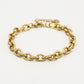 Coarse gold-colored link bracelet