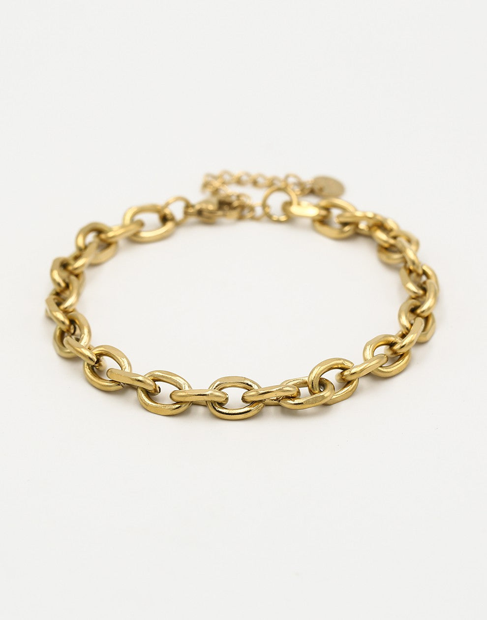Schakelarmband grof goudkleurig