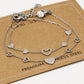 Armbanden vriendschapset hartjes zilverkleurig