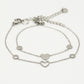 Vriendschaps armbanden hartjes met cirkels zilverkleurig