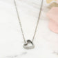 Ketting hartje schuin zilverkleurig