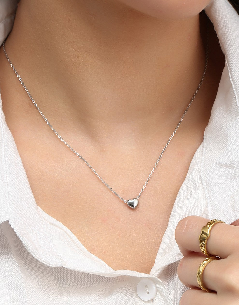 Ketting hartje zilverkleurig