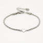 Armband gedraaid met hartje zilverkleurig