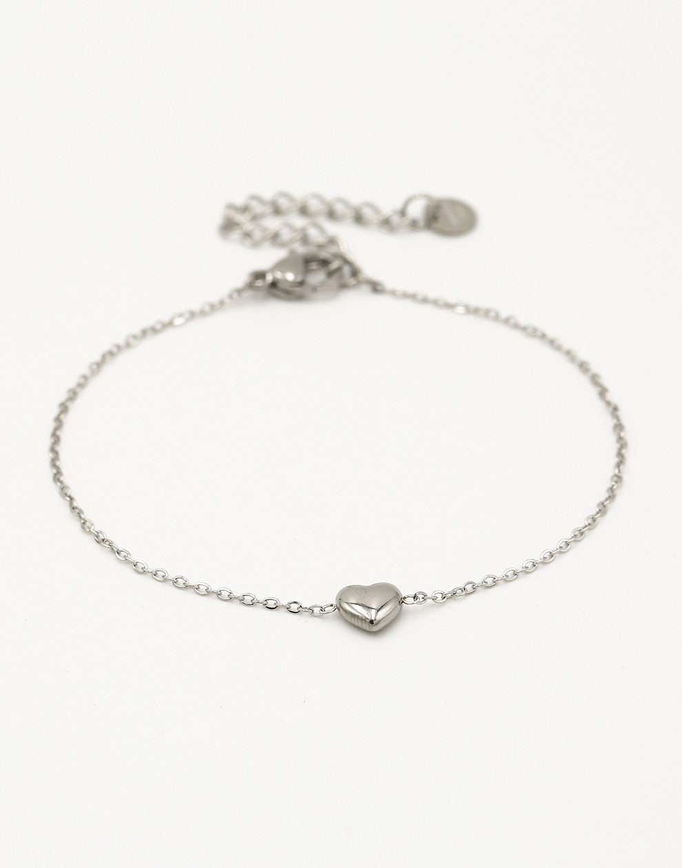 Silver-colored heart bracelet