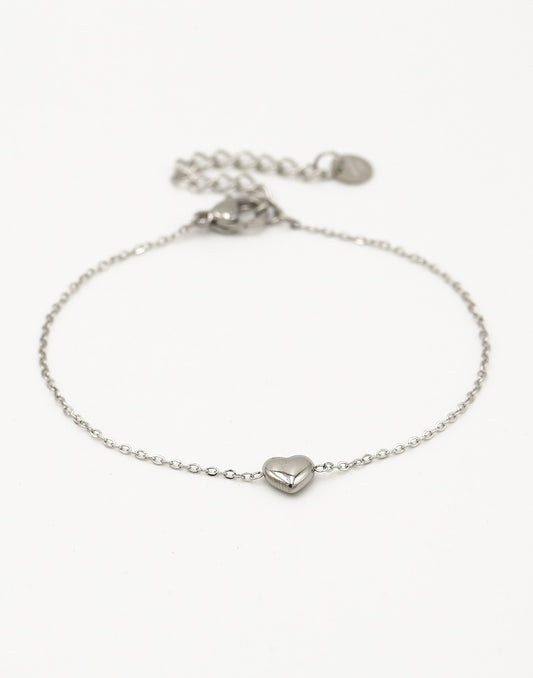 Armband hartje zilverkleurig