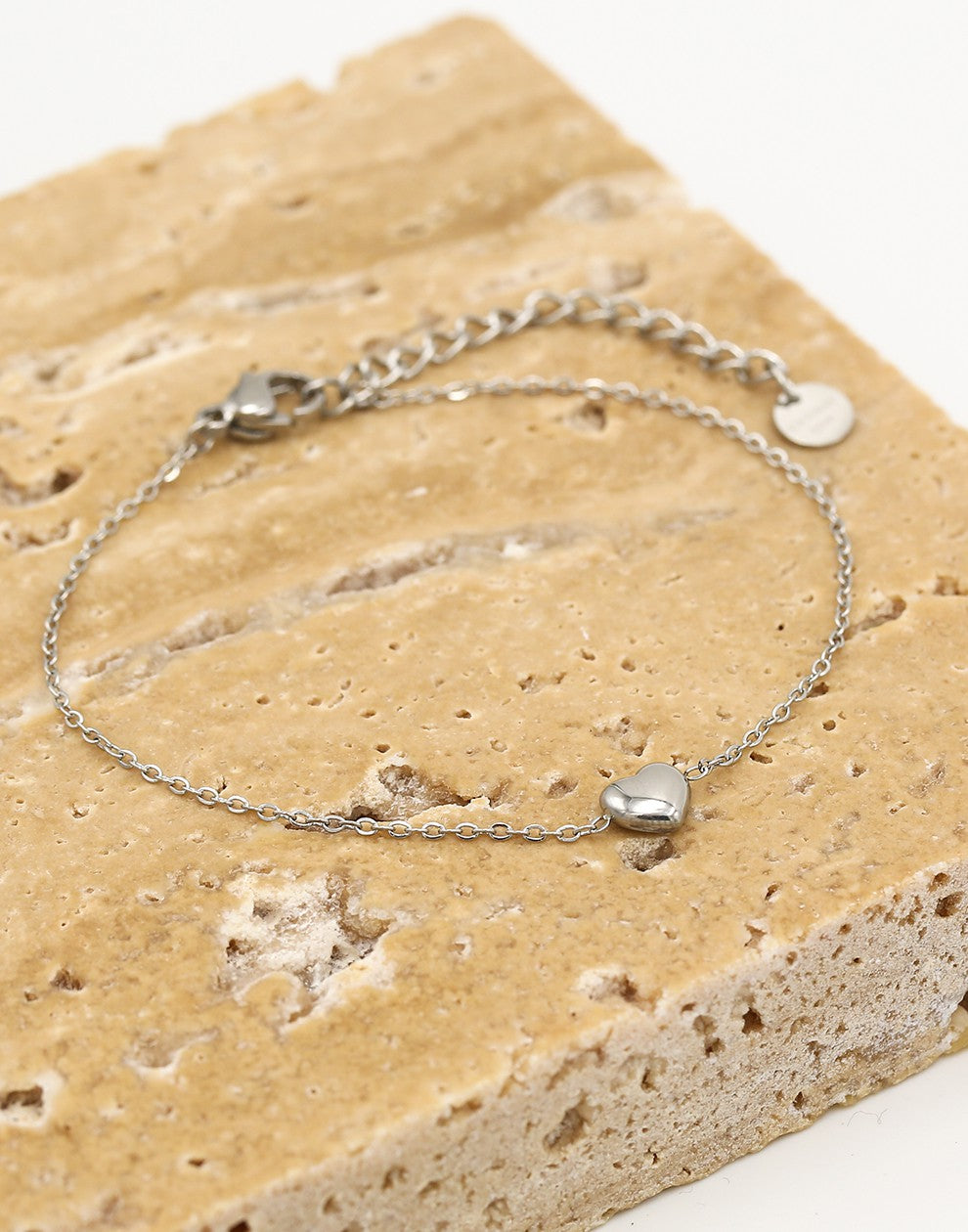 Silver-colored heart bracelet