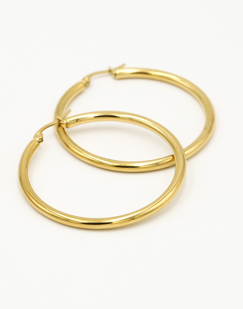 Oorringen hoops goudkleurig 40mm