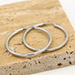 Oorringen hoops zilverkleurig 40mm