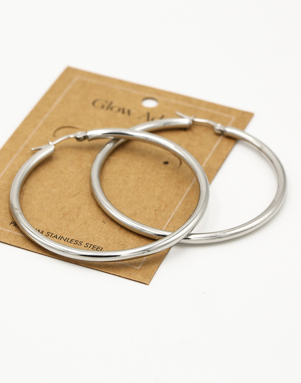 Oorringen hoops zilverkleurig 50mm