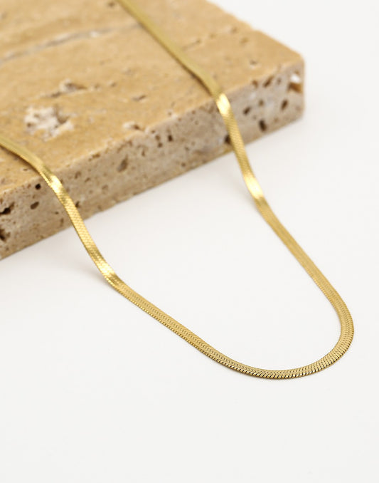 Schakelketting plat goudkleurig 55cm