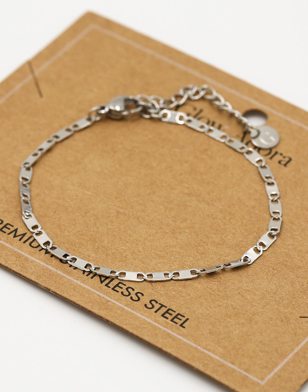 Armband platte schakels zilverkleurig