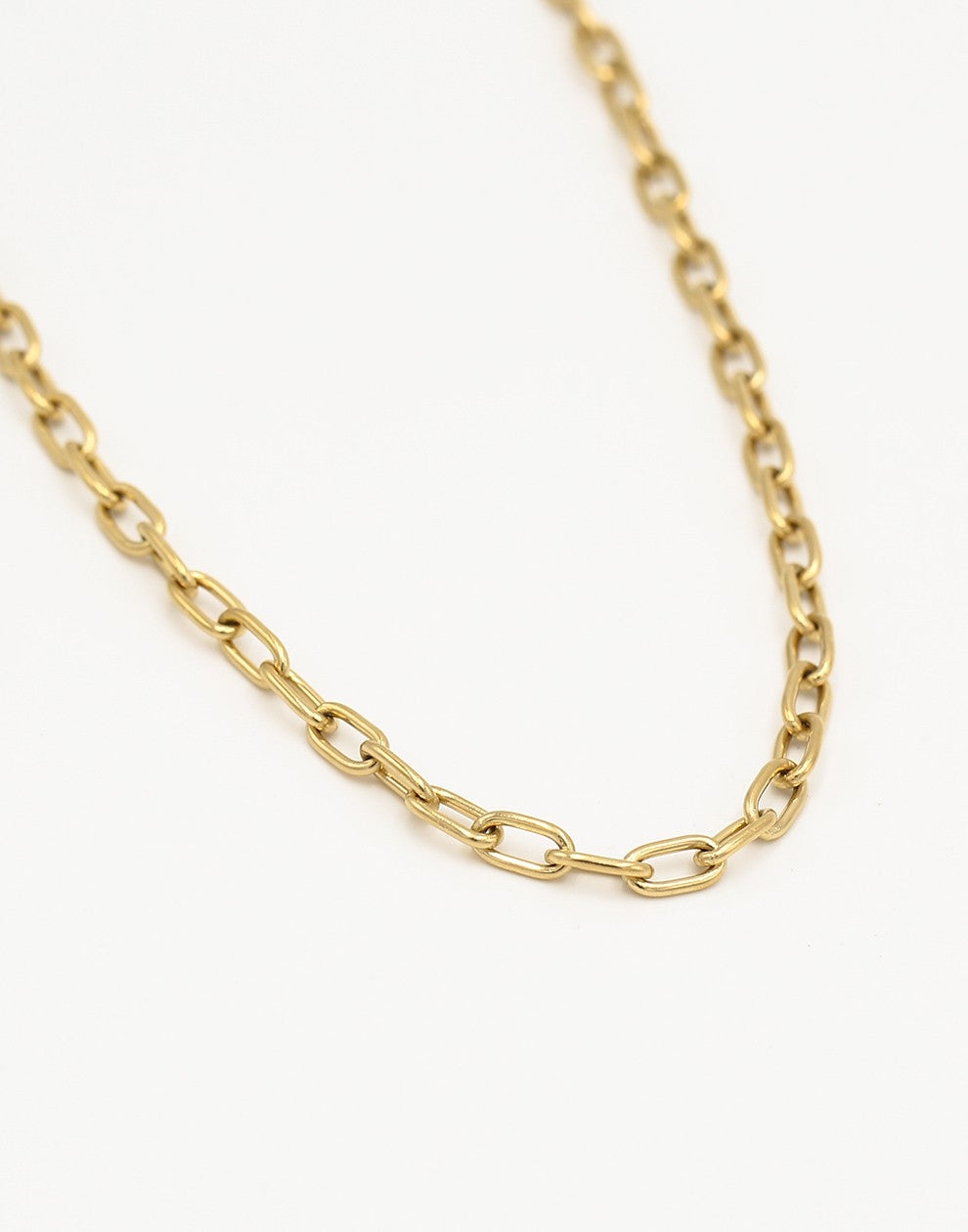 Paperclip mini schakelketting goudkleurig
