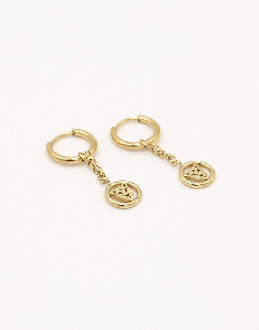 Oorringen leo hanger goudkleurig