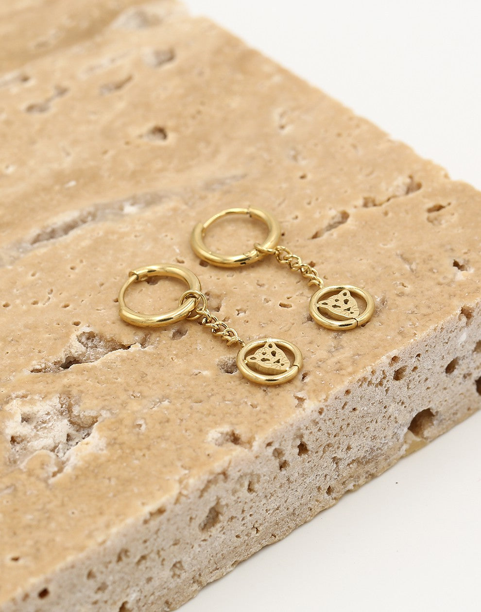 Oorringen leo hanger goudkleurig