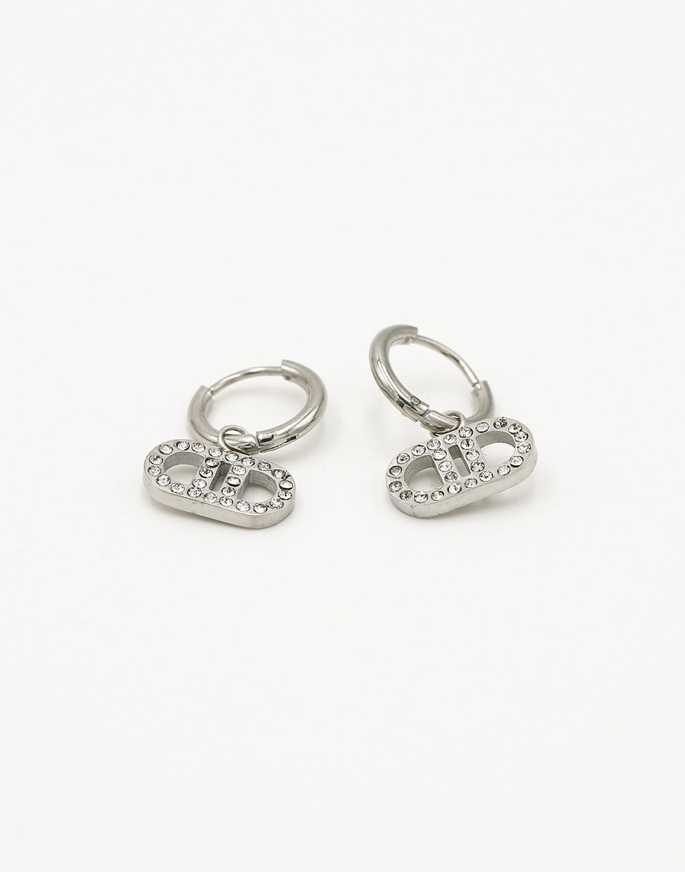 Oorringen Goodlife strass zilverkleurig