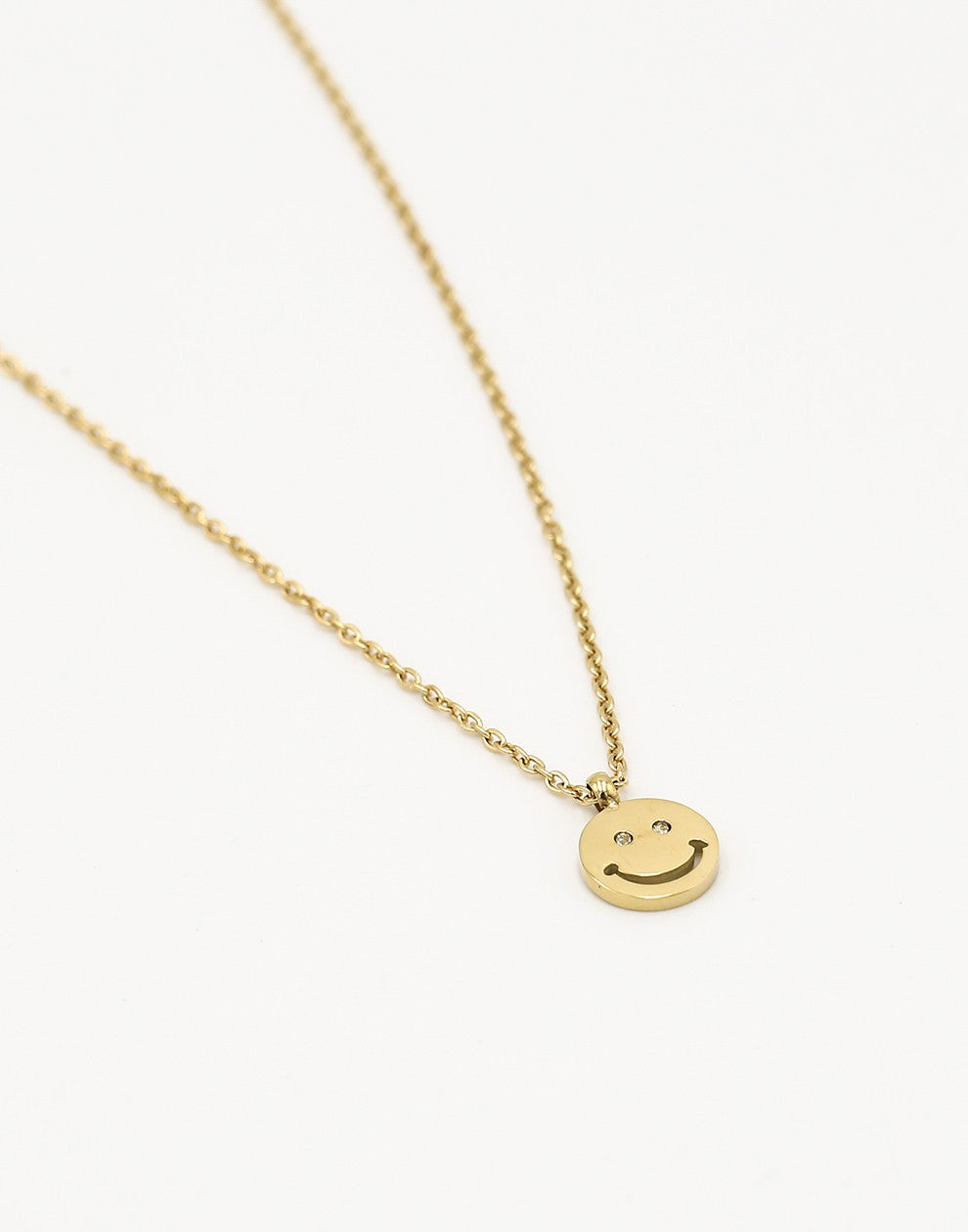 ketting smiley hanger goudkleurig