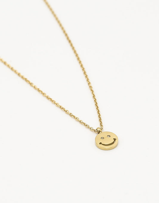 ketting smiley hanger goudkleurig