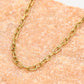 Paperclip mini schakelketting goudkleurig