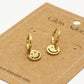 Oorringen smiley hanger goudkleurig