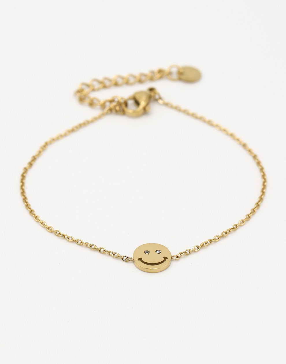 Armband smiley goudkleurig