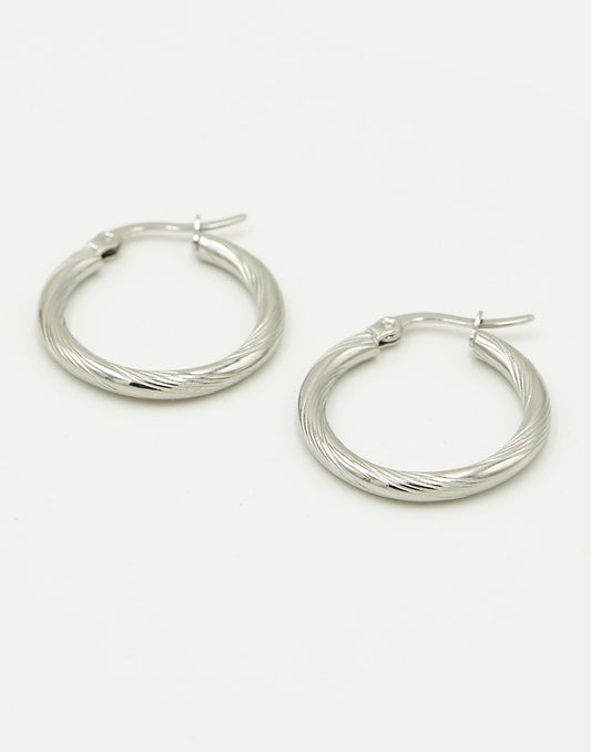 Oorringen hoops motief zilverkleurig 20mm