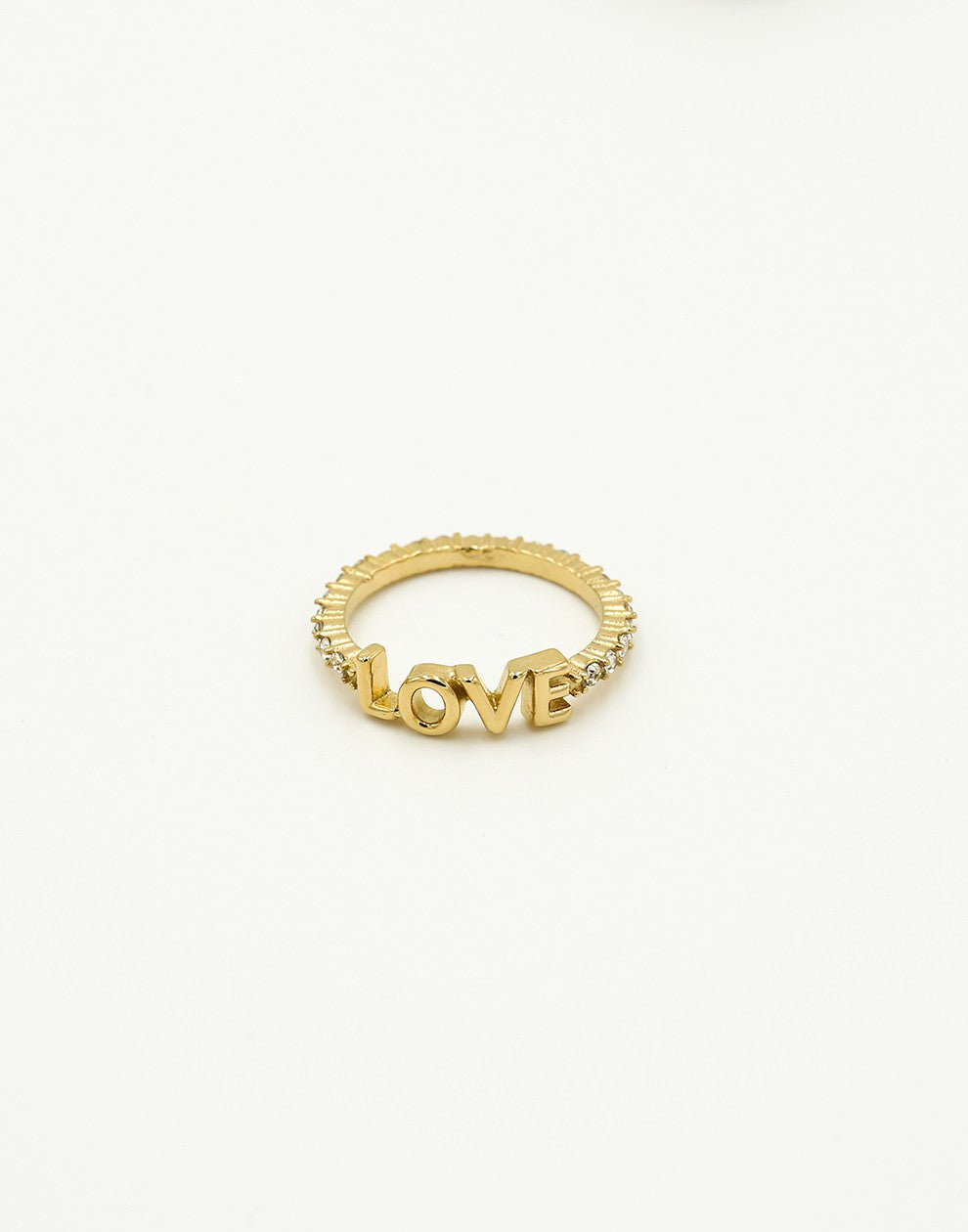 Zirkonia ring love goudkleurig