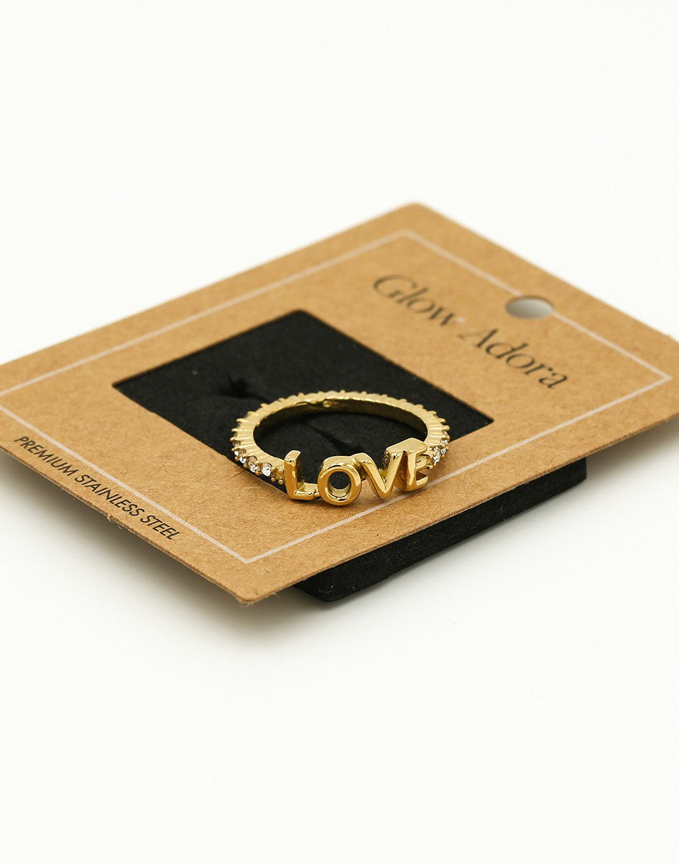 Zirkonia ring love goudkleurig