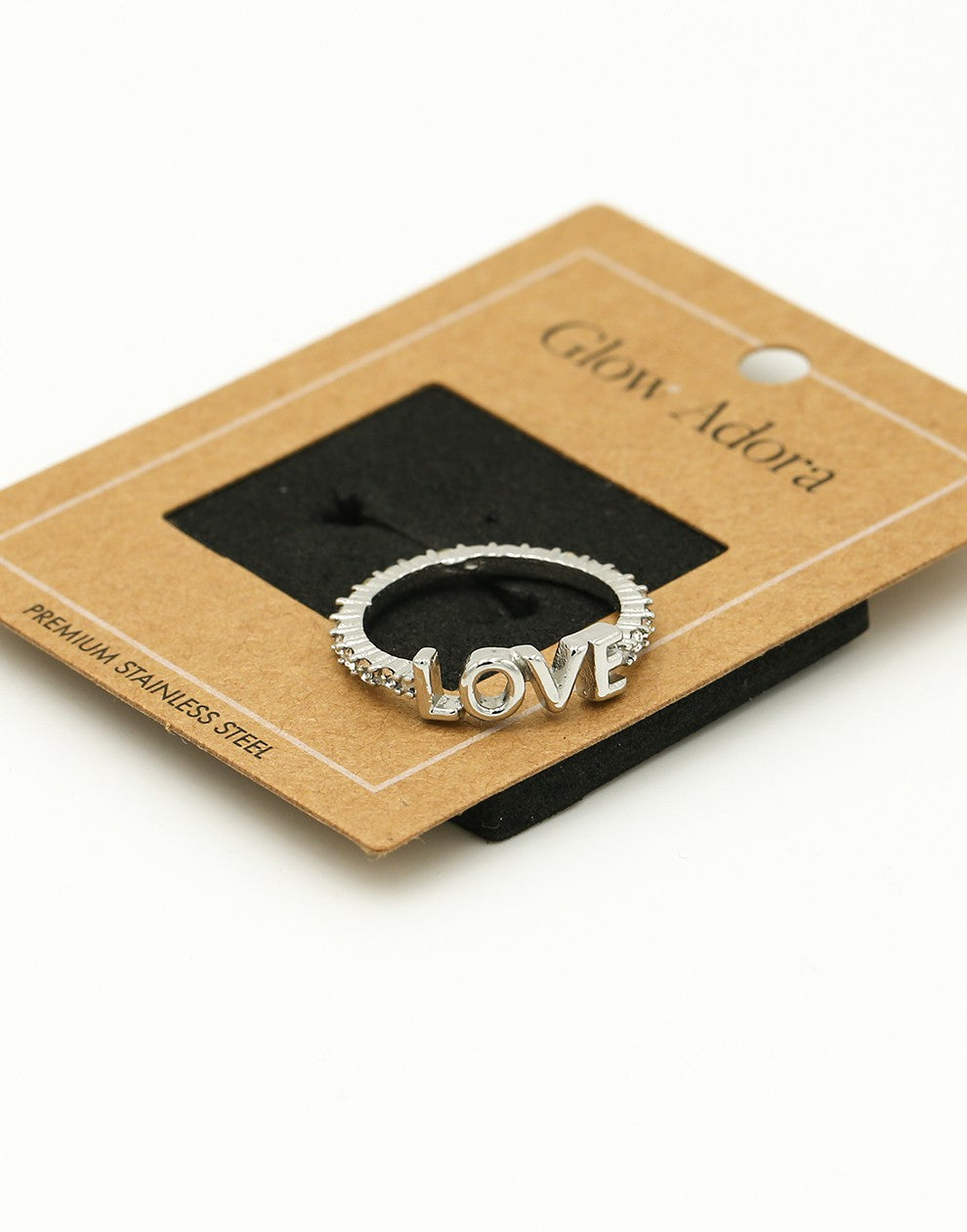 Zirkonia ring love zilverkleurig
