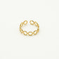 Ring open rondjes goudkleurig