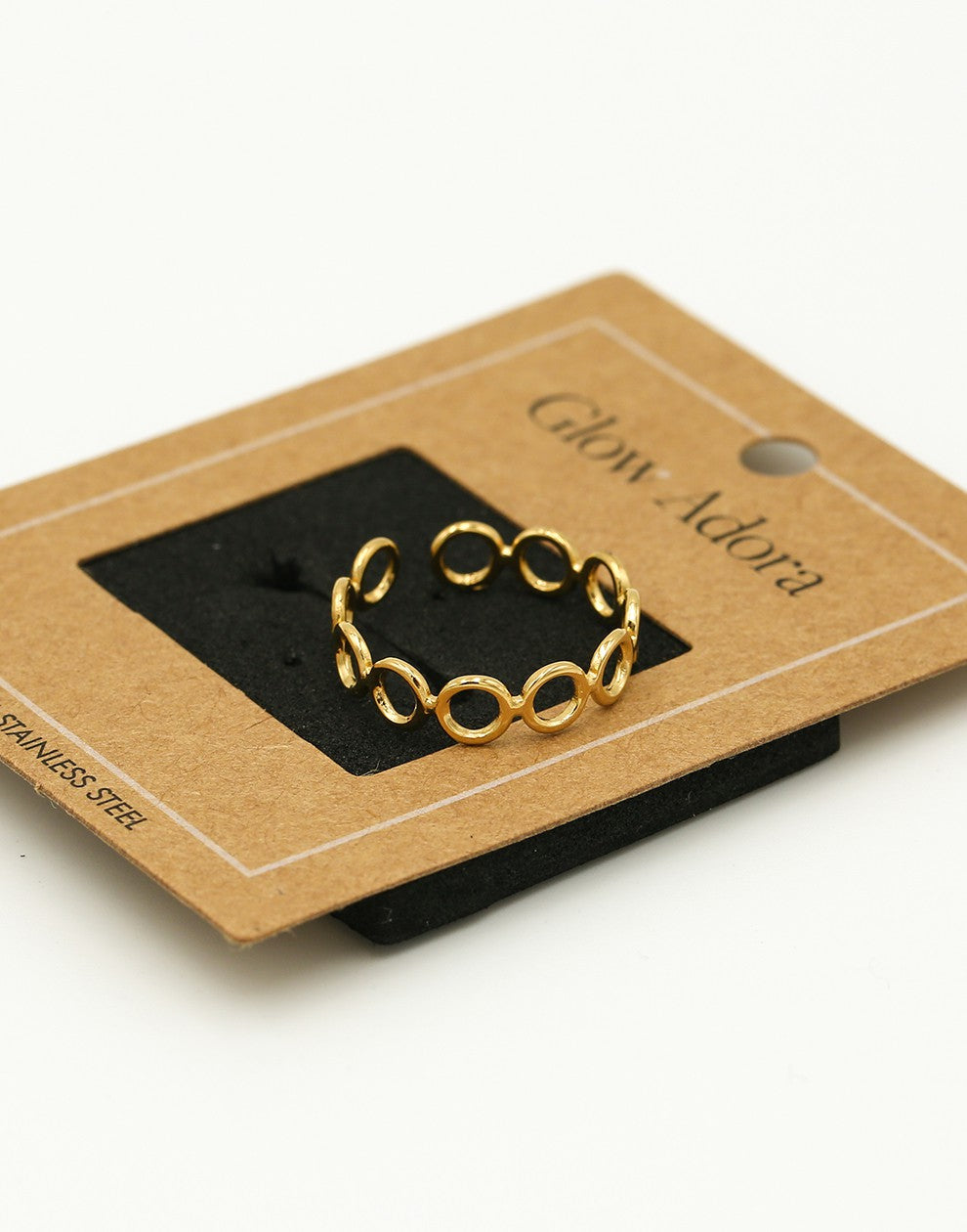 Ring open rondjes goudkleurig