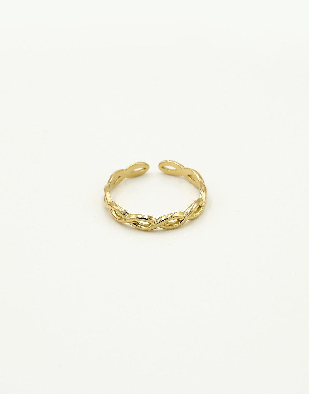 ring gevlochten goudkleurig