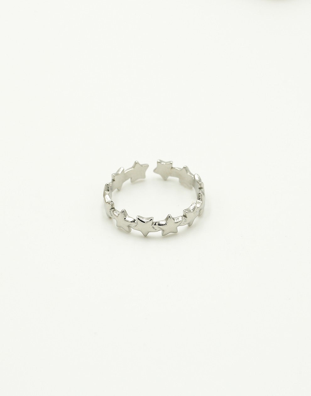 Ring sterretjes zilverkleurig