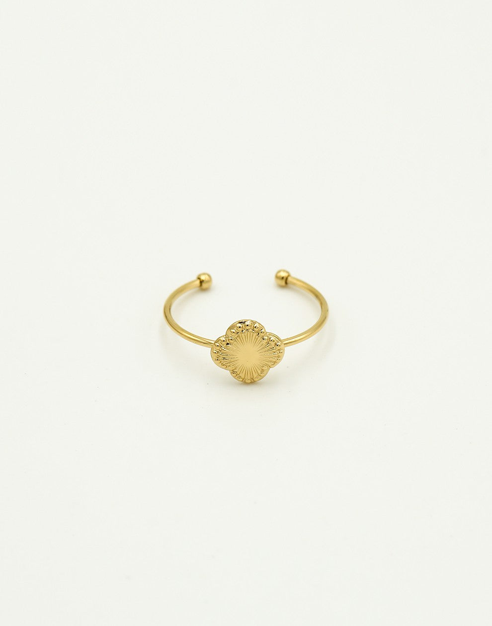 Ring klaver glinster goudkleurig