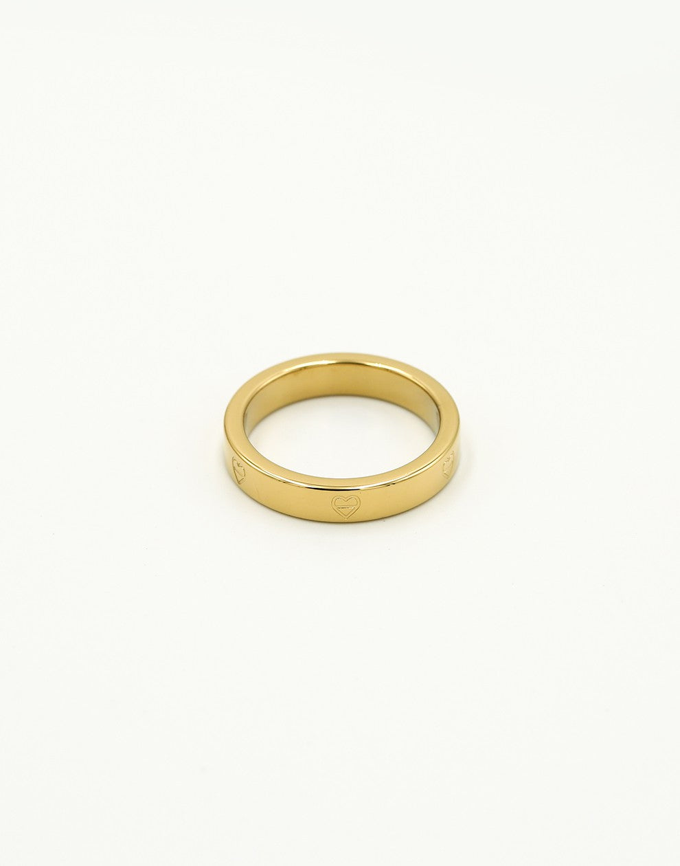 Ring hartjes motief goudkleurig