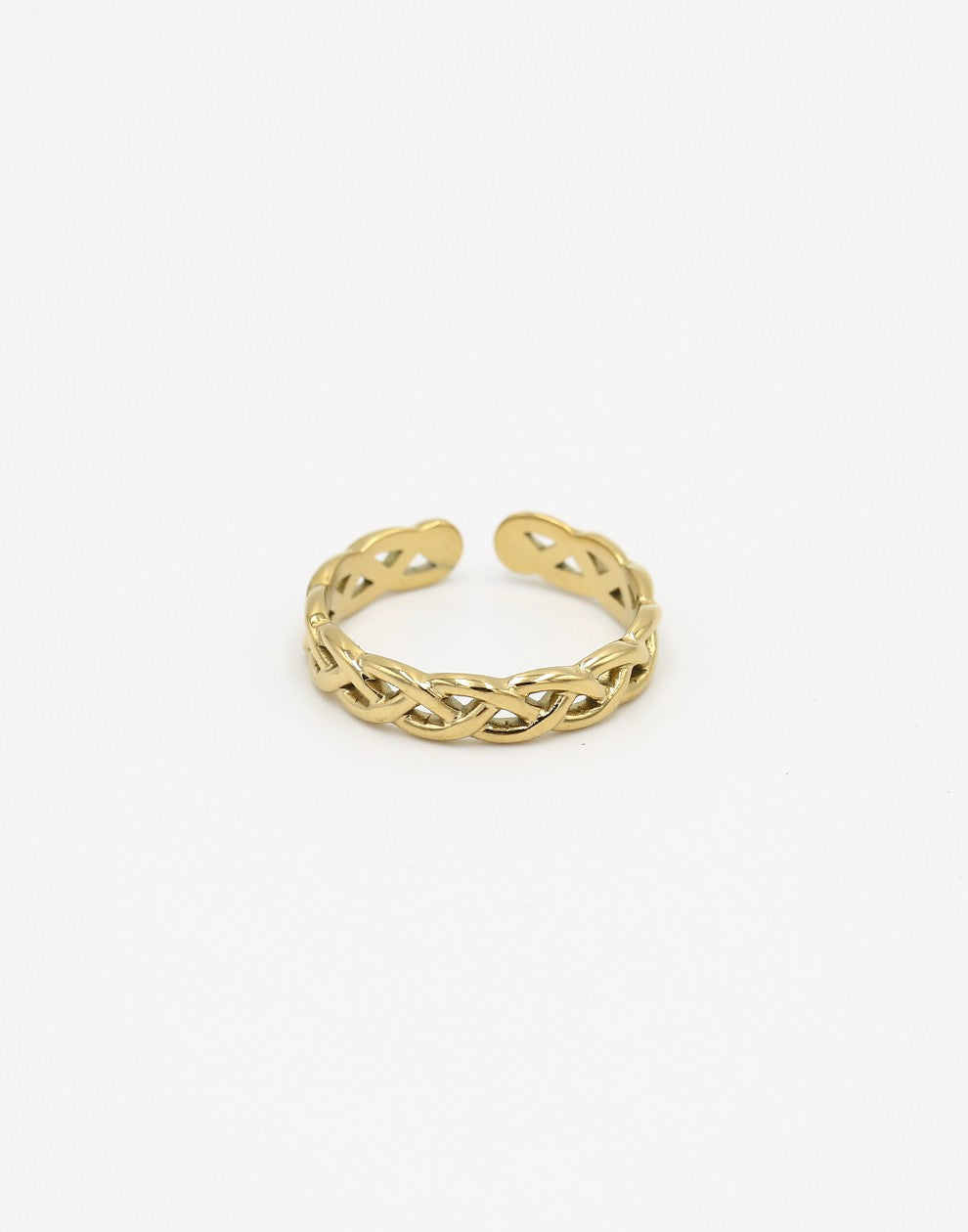 Ring gevlochten patroon goudkleurig
