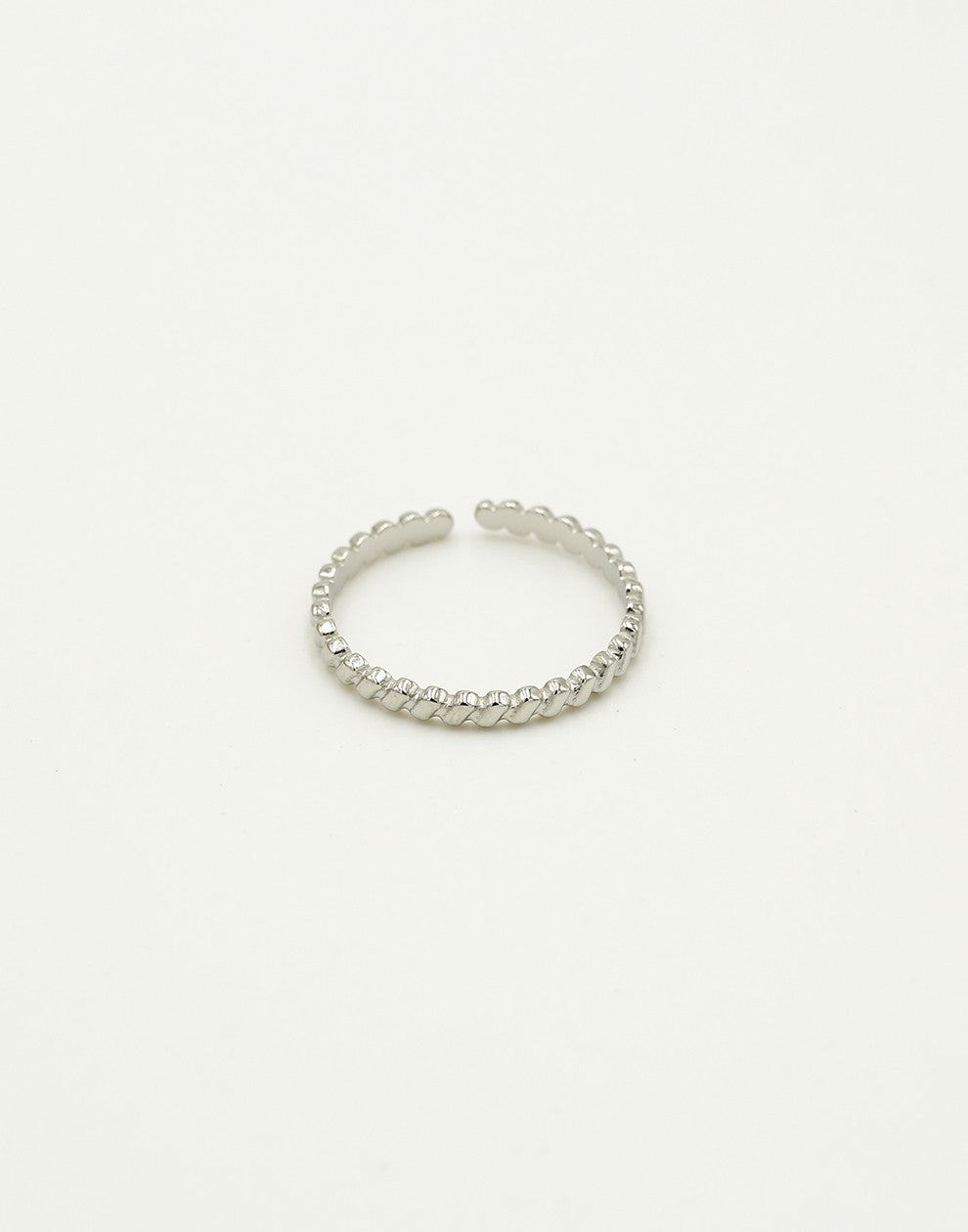 Ring ribbeltjes zilverkleurig
