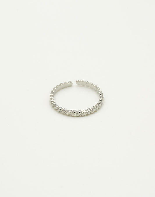 Ring ribbeltjes zilverkleurig