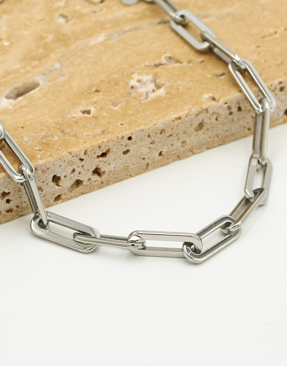 Schakelketting chunky zilverkleurig