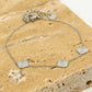 Armband klavers glinster zilverkleurig