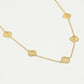 ketting vijf klavers glinster goudkleurig